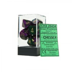 Chessex Gemini 7 Green-Purple w/Gold