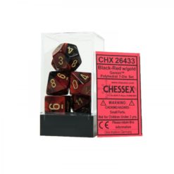 Chessex Gemini 7 Black-Red w/Gold