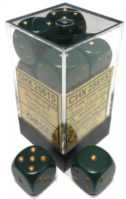 Chessex Opaque Dusty Green/Gold 16mm D6