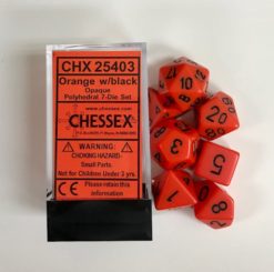 Chessex Opaque 7 Orange  with Black