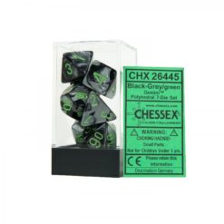 Chessex Gemini 7 Black-Grey w/Green