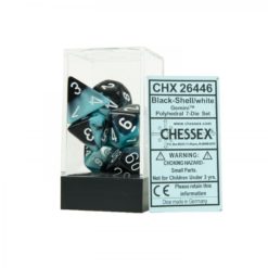 Chessex Gemini 7 Black-Shell w/White