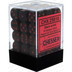 Chessex - Opaque Black w Red 12mm d6