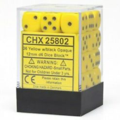 Chessex - Opaque Yellow w Black 12mm d6