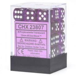 Chessex - Translucent 12mm Purple w/ White d6 set