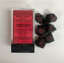 Chessex Opaque 7 Black with Red