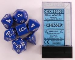 Chessex Opaque 7 Blue with White