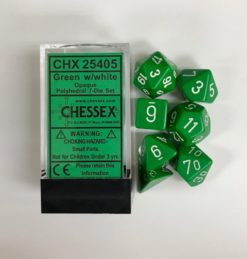 Chessex Opaque 7 Green with  White
