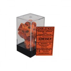 Vortex Orange / Black 7 Dice Set
