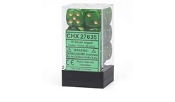Chessex Vortex 16MM D6 Block Green w/ Gold