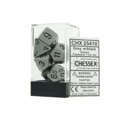 Opaque Dark Grey with Black 7 Dice Set