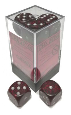 12 Silver Volcano Speckled 16mm D6 Dice Block