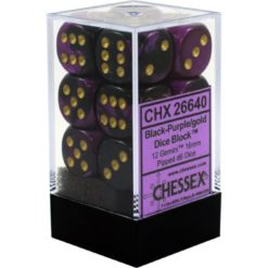 16mm d6 w/pips Black-Purple w/gold