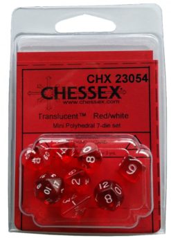 Miniature Polyhedral 7-Die Set - Translucent Red