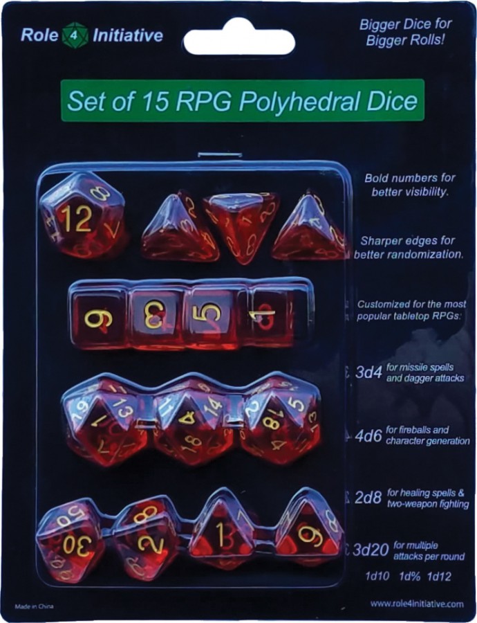 Translucent Red with Gold Numbers - Set of 15