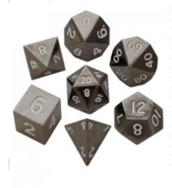 7 Count Dice Metal Set: Sterling Gray Metal
