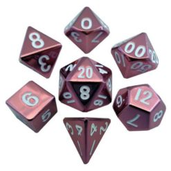 7 Count Dice Metal Set: Pink