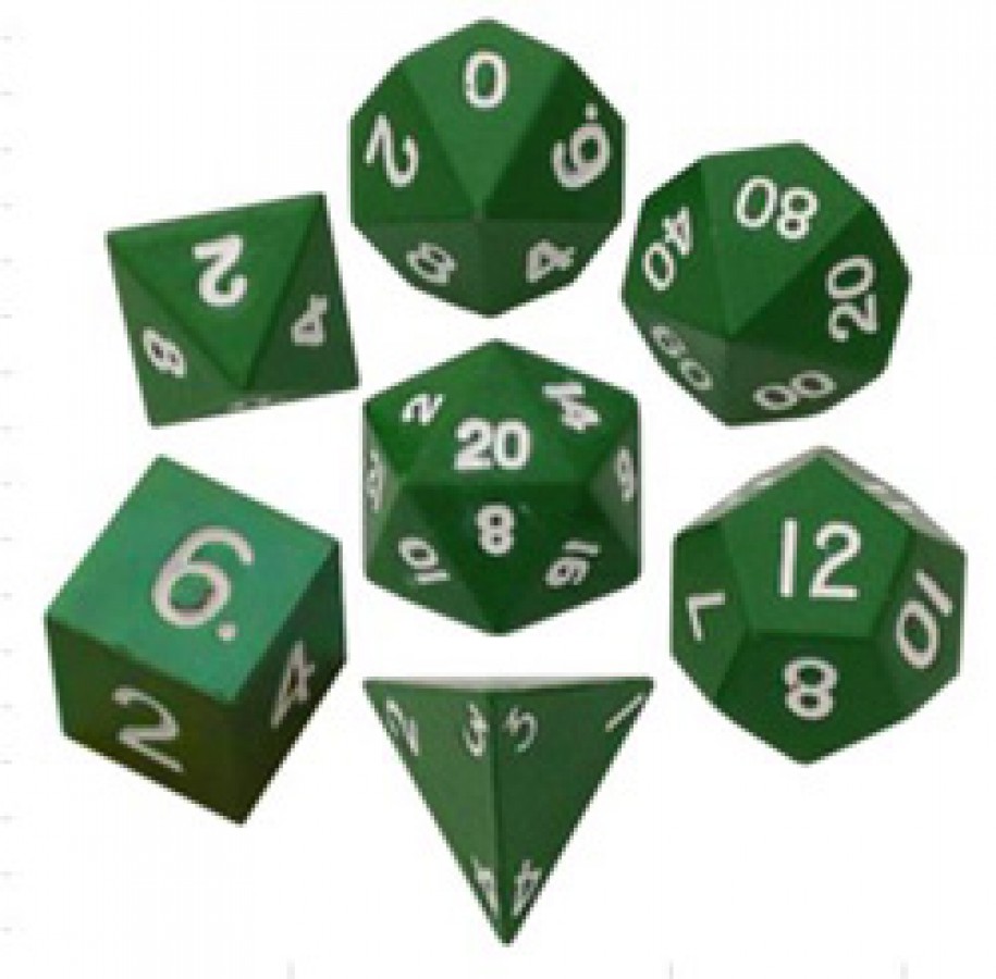 7 Count Dice Metal Set: Green