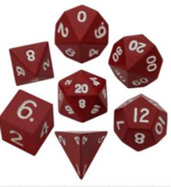 7 Count Dice Metal Set: Red