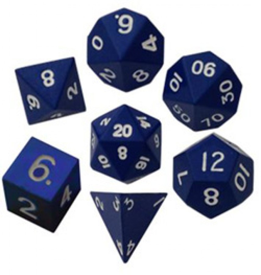 7 Count Dice Metal Set: Blue