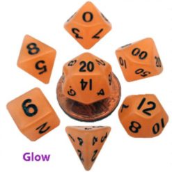 7 Count Mini Dice Poly Set: Glow Orange