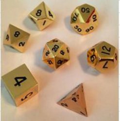 7 Count Dice Metal Set: Gold