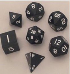 7 Count Dice Metal Set: Black Metal