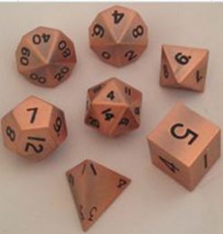 7 Count Dice Metal Set: Antique Copper