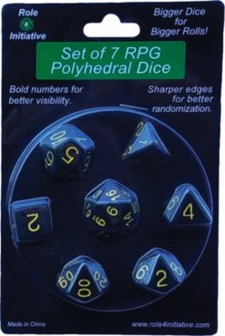 Translucent Black (Smoke) with Gold Numbers - Set of 7