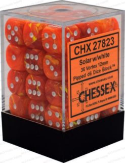 12mm D6 Dice Vortex Solar w/White