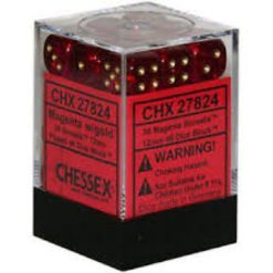 12mm D6 Dice Borealis Magenta w/Gold