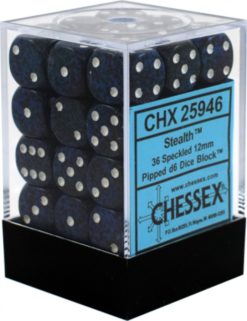 12mm D6 Dice Speckled Stealth