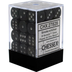 12mm D6 Dice Borealis Smoke w/Sliver