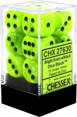 Vortex: 16mm D6 Bright Green/Black (12)