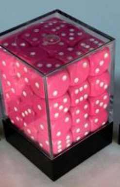 Opaque Pink/White 12mm D6