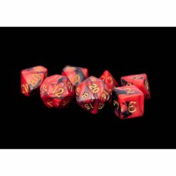 7-Die Set 16mm: Red/Black with Gold Numbers