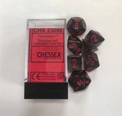 Translucent Smoke/ Red 7 Dice Set