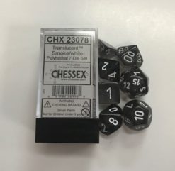 Translucent Smoke/ White 7 Dice Set