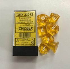 Translucent Yellow/ White 7 Dice Set