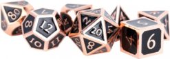 7 Count Dice Metal Set: Antique Copper with Black Enamel