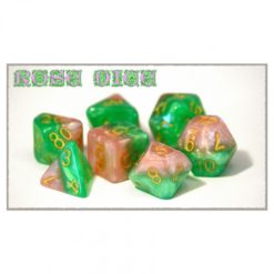 Halfsies Dice: 7 Die Polyhedral Set - Rose