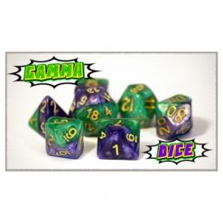 Halfsies Dice: 7 Die Polyhedral Set - Gamma