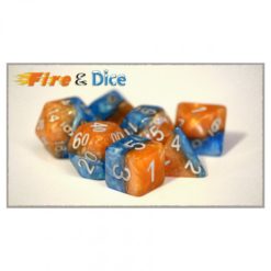Halfsies Dice: 7 Die Polyhedral Set - Fire & Ice