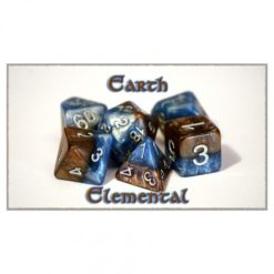Halfsies Dice: 7 Die Polyhedral Set - Earth Elemental