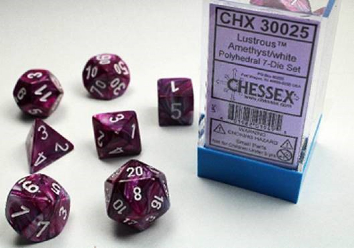 7-Die Set Lustrous Amethyst w/White
