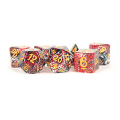 7-Die Set 16mm Particle Dice: Red/ Black