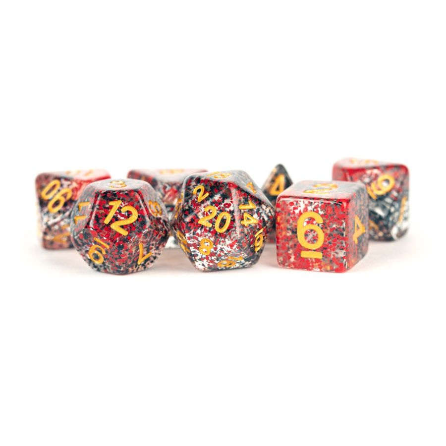 7-Die Set 16mm Particle Dice: Red/ Black