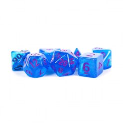 7-Die Set 16mm Stardust: Blue w/ Purple Numbers