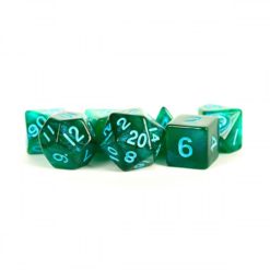 7-Die Set 16mm Stardust: Green w/ Blue Numbers