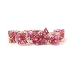 7-Die Set 16mm Resin Pearl: Pink w/ Copper Numbers